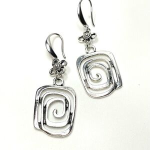 Silver Spiral Earrings